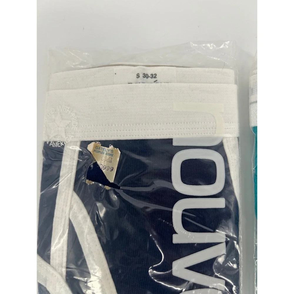 Nouveau Men Briefs Low-Rise Fashion Navy Teal Size S 30-32 Rare Deadstock 2Pk